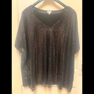 Black sequined key-hole back Avenue size 30/32